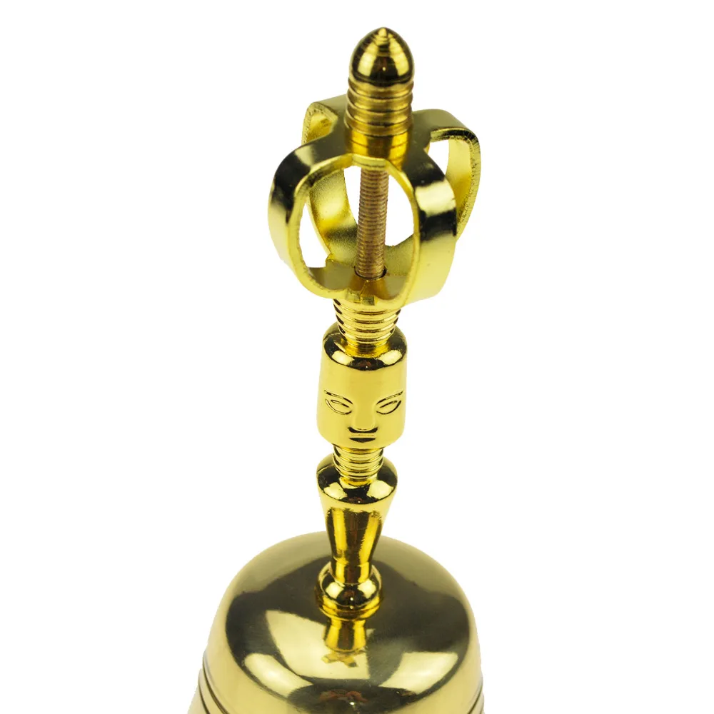 Металлический Тибетский колокольчик M5002 по фэн шуй Золотой Семь|tibetan gong|tibetan buddhist