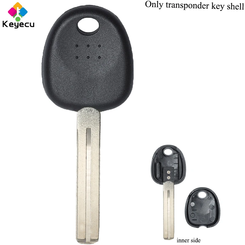 

KEYECU Replacement Ignition Uncut Transponder Chip Car Key Shell - TOY48 Uncut Blade - FOB for HYUNDAI Elantra Accent -Key Shell