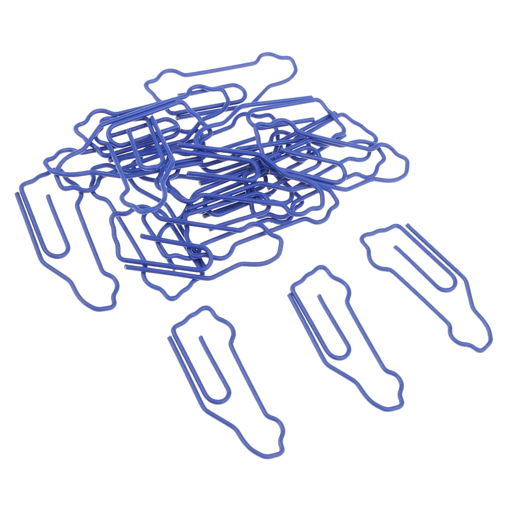 20 Pcs Paper Clips Car Shape for Bookmark Office School Notebook Agenda Pad Commonly Used Clips Blue Color 4x1.4 cm