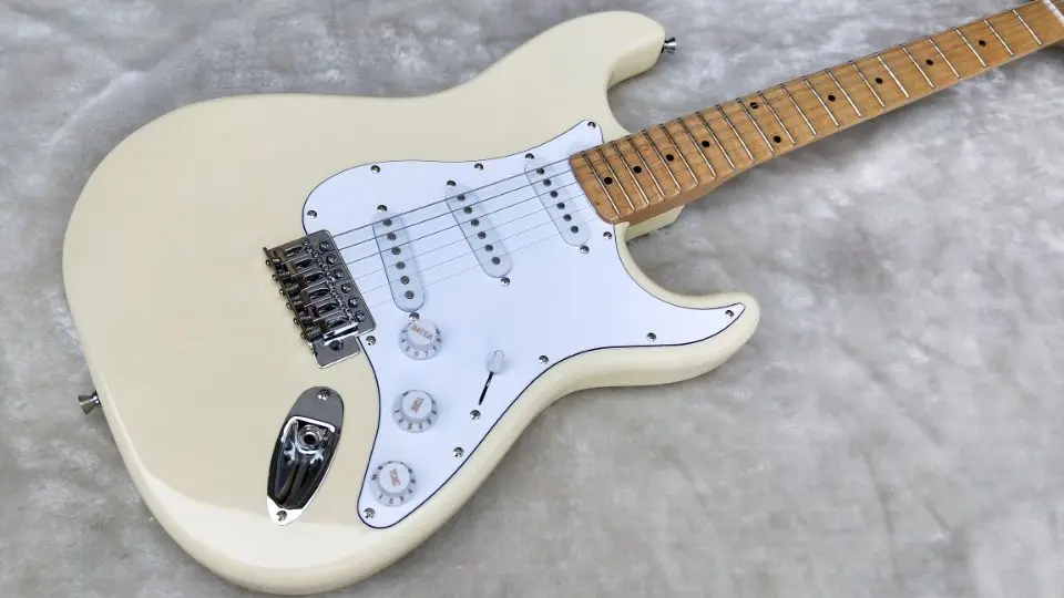 

High quality cheaper FDST-1021 cream yellow solid mahogany body maple fretboard Stratocaster electric guitar, Free shipping