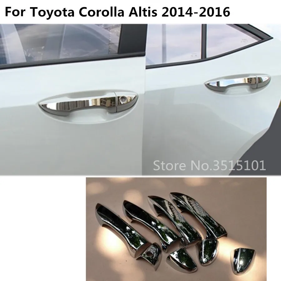 

car styling cover detector stick frame trim ABS chrome car door handle 8pcs For toyota Corolla Altis 2014 2015 2016