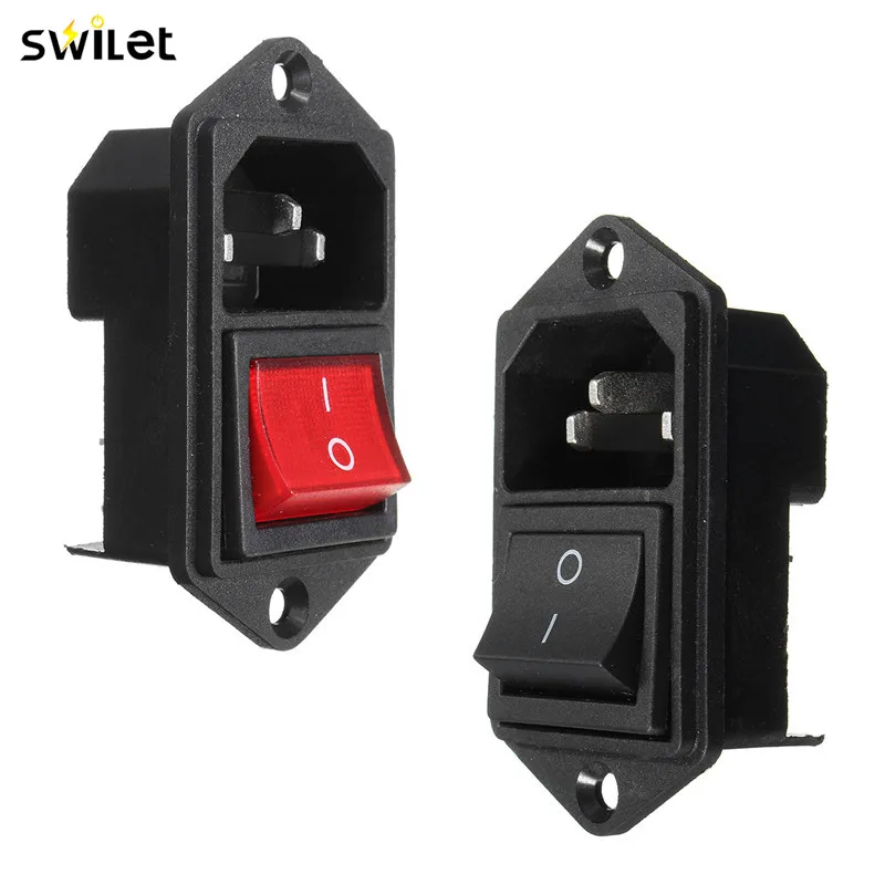 

250V10A 3 Pin IEC320 C14 Power Inlet Module Plug Socket With Rocker Switch ON/OFF Switch Fused Socket Switch Connector Plug