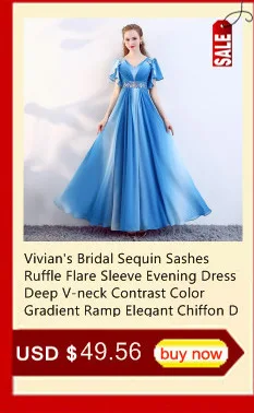 Vivian's Bridal 2018 Винтаж рюшами Вечерние плечо вечернее платье Сексуальная Милая однотонная Ruched спинки молния разрез женское