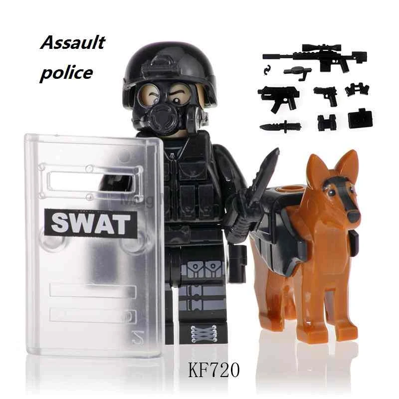 

Legoing Military Ww2 Special Soldiers Sniper Guns SWAT Police Dogs Action Figures Weapons Legoings Model Building Blocks Toy Kit