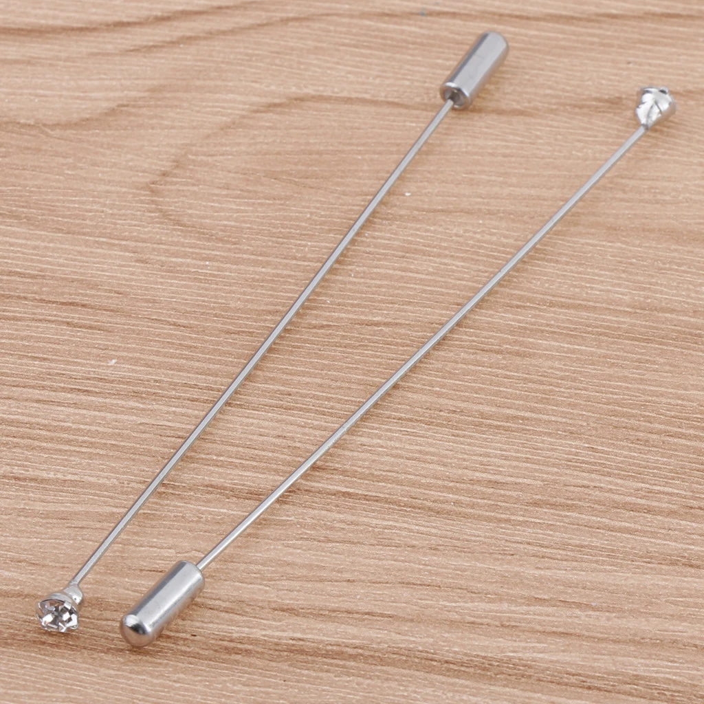 10pcs Lapel Pins for Men Crystal Pin for Wedding Boutonniere Stick Boutique