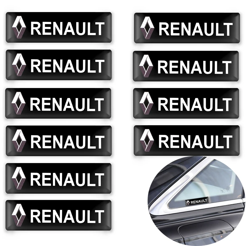 

10pcs Car Fender side Emblem Badge Decal rear trunk Sticker For Renault Megane Latitude Vel Satis captur FRENDZY CLIO koleos