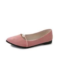 Г. Демисезонная женская обувь повседневные тонкие туфли на плоской подошве однотонные туфли с закрытым носком, Украшенные бусинами EUR35-40