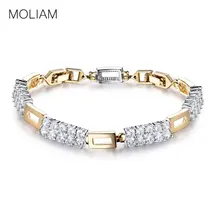 MOLIAM, модный бренд, звеньевая цепочка, браслет для женщин, кристалл, циркон, браслет на руку, массивное ювелирное изделие, MLL149