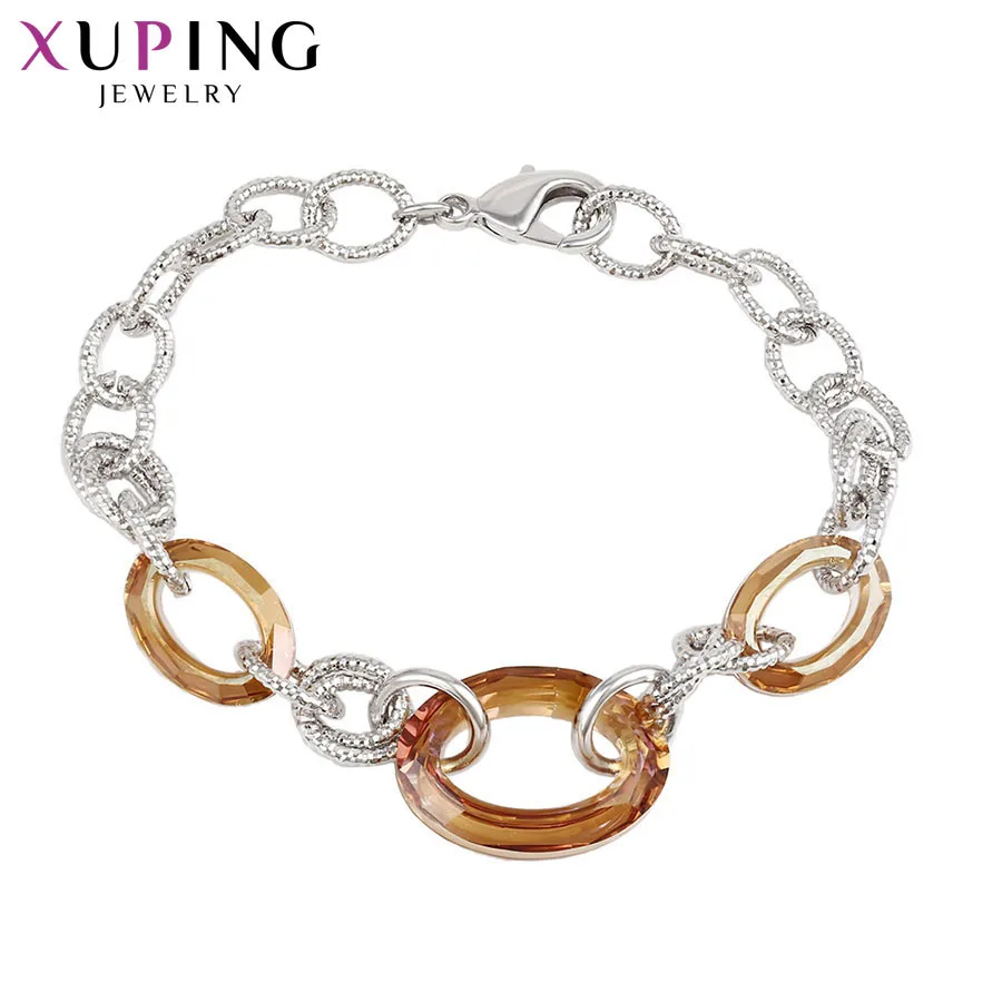 Xuping простой дизайн браслеты Элегантные Кристаллы от Swarovski милые ювелирные изделия для дам красивый подарок на день рождения 74627