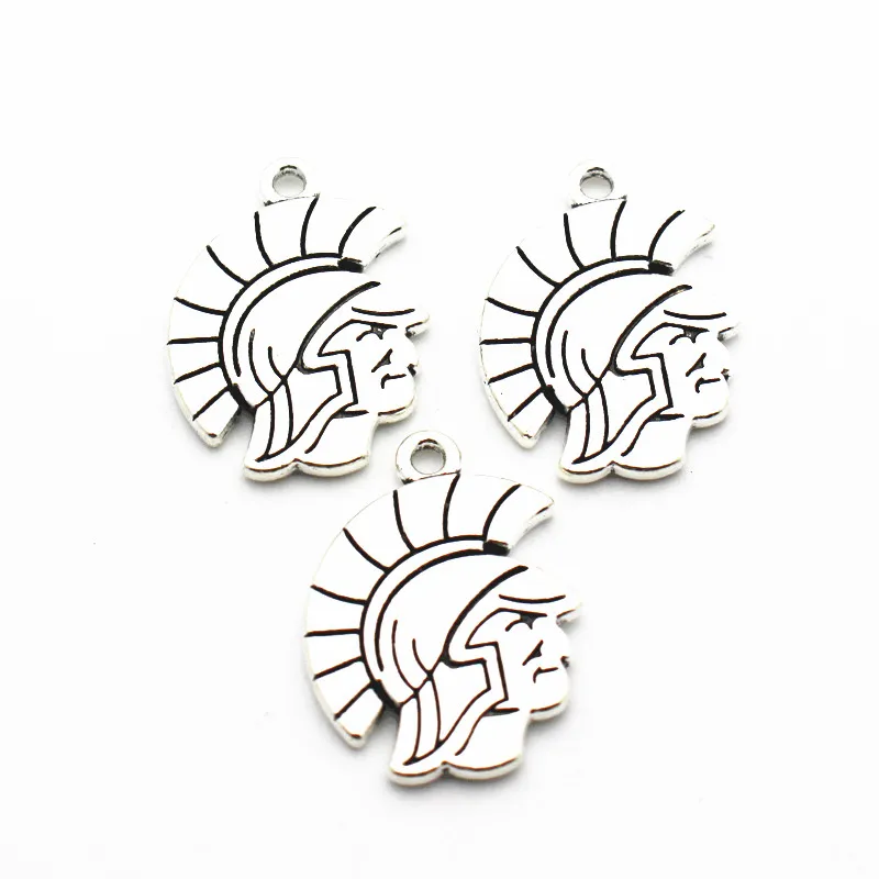 

2018 Hot new 20pcs/lot spartans Alloy dangle charms lobster clasp hanging charm for bracelet&earring neckcace jewelry