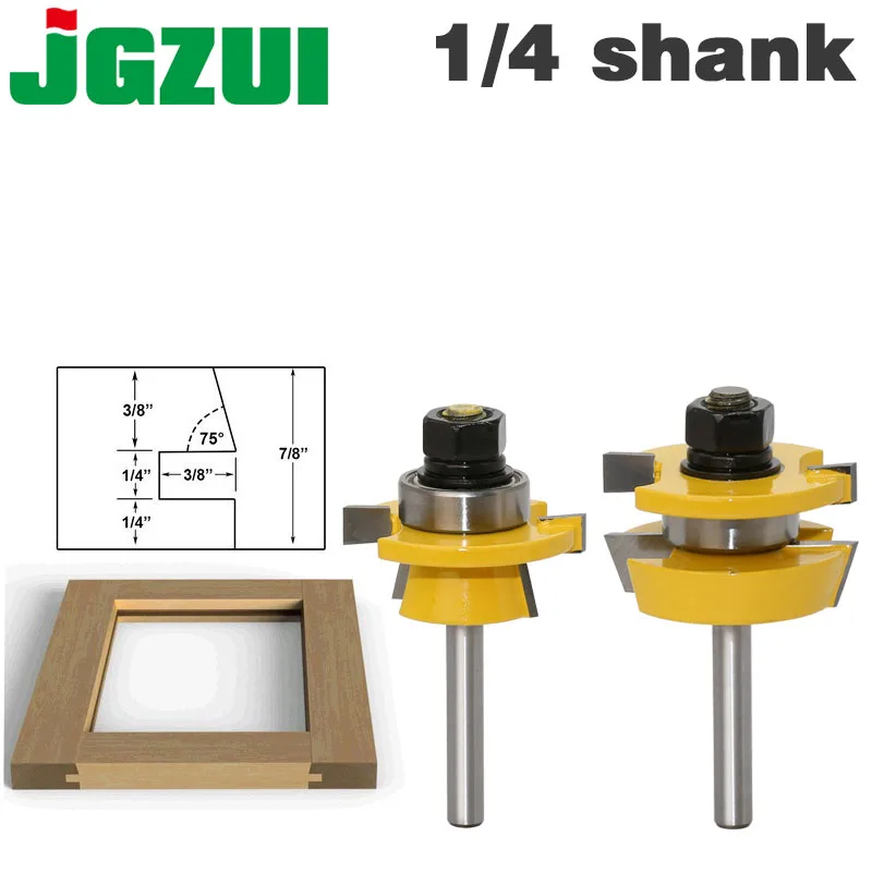 online Rail Stile Router Bit Set Shaker 2 pc. 1 4 \
