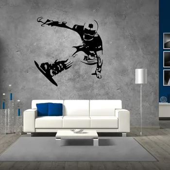 

Skating Board Tee Wall Stickers Boys Bedroom Background Wall Decals Snowboard Skiing Wallpaper Home Decor Wall Art Mural Poster