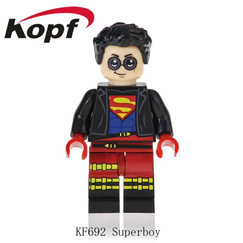 

Single Sale Building Blocks Super Heroes Superboy CW Superman Mr Miracle Joker Cyborg Action Figures Children Model Toys KF692