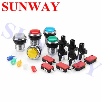 

5pcs/Lot 32mm small round Arcade game Chrome Plated 12V illuminated LED Push Button for JAMMA Arcade game machine parts