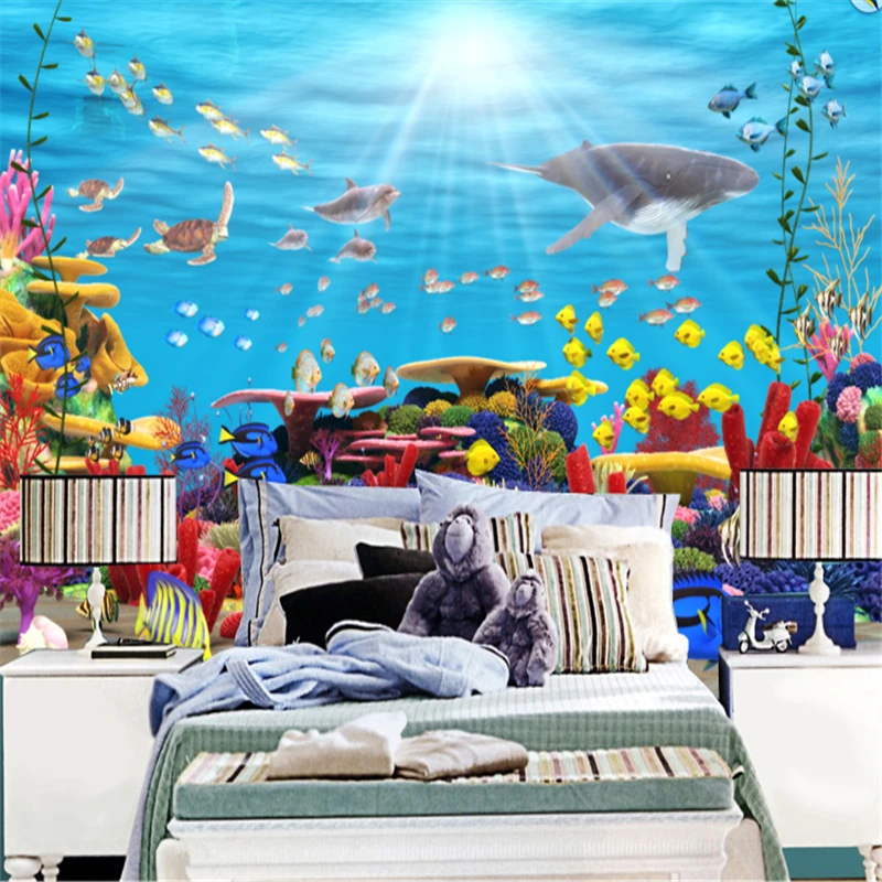 

beibehang Cartoon flooring kids photo murals for tv background wall paper child bedroom papel de parede wallpaper for walls 3 d