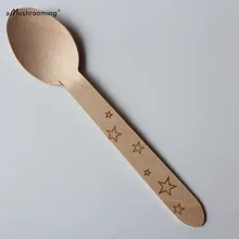 Звезды деревянные мороженое или ложки для вечеринки или вилки может индивидуальная надпись на заказ ложки с логотипом