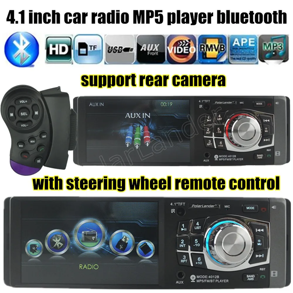 new 4 1 inch HD TFT screen car radio player 12V car audio mp4 mp5 stereo