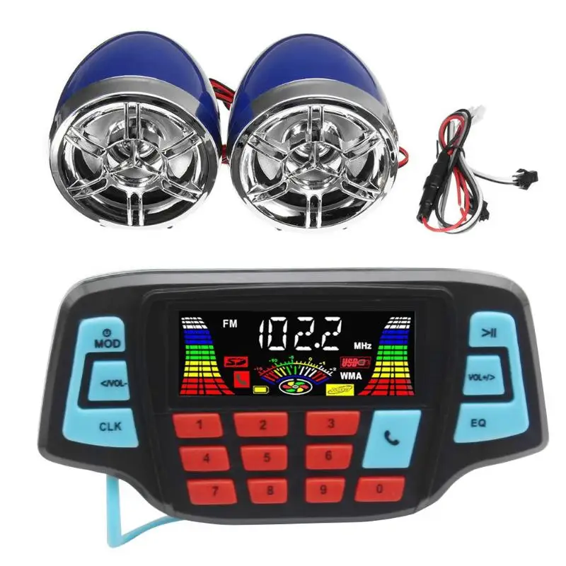 

VODOOL Motorcycle Handlebar Bluetooth MP3 Player Speakers Motor Bike Audio Sound System USB TF FM Radio Stereo Music Speakers