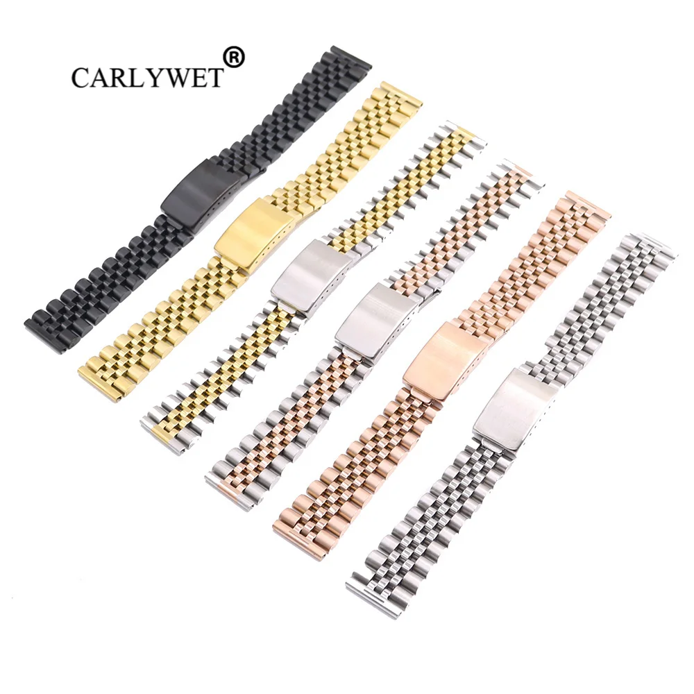 Ремешок CARLYWET из нержавеющей стали 316L для часов сменный Браслет Omega IWC Tudor Seiko Breitling