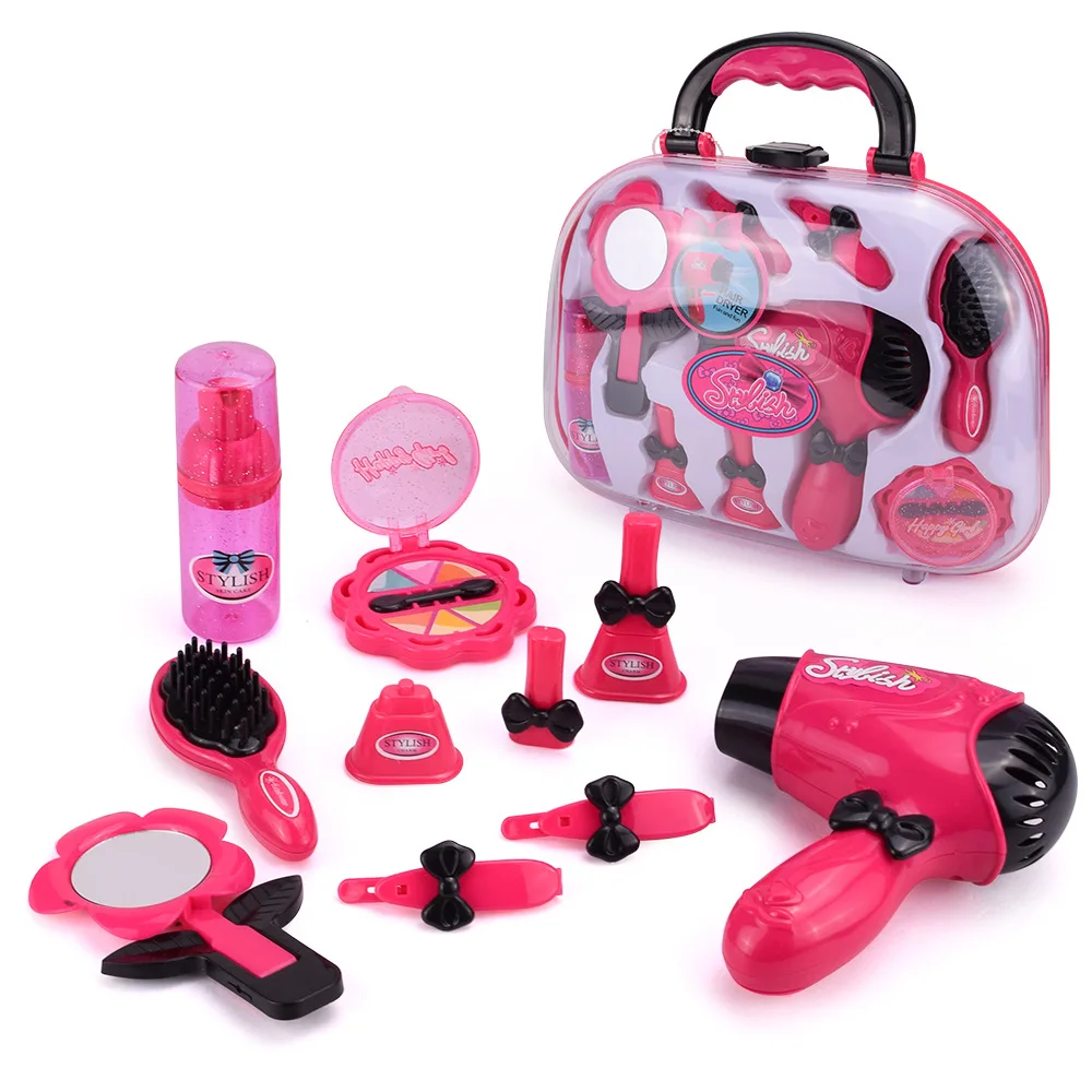 Игрушки для девочек, электрическая косметическая сумочка-игрушка, 3-7 лет, домашний макияж, набор для моделирования, салон красоты