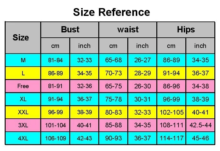 SIZE TABLE