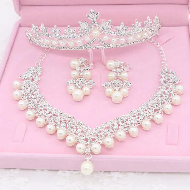 KMVEXO, наборы свадебных ювелирных изделий, свадебная корона, ожерелье с серьгами, украшения для волос невесты, колье, ожерелье для женщин, аксессуары, подарок