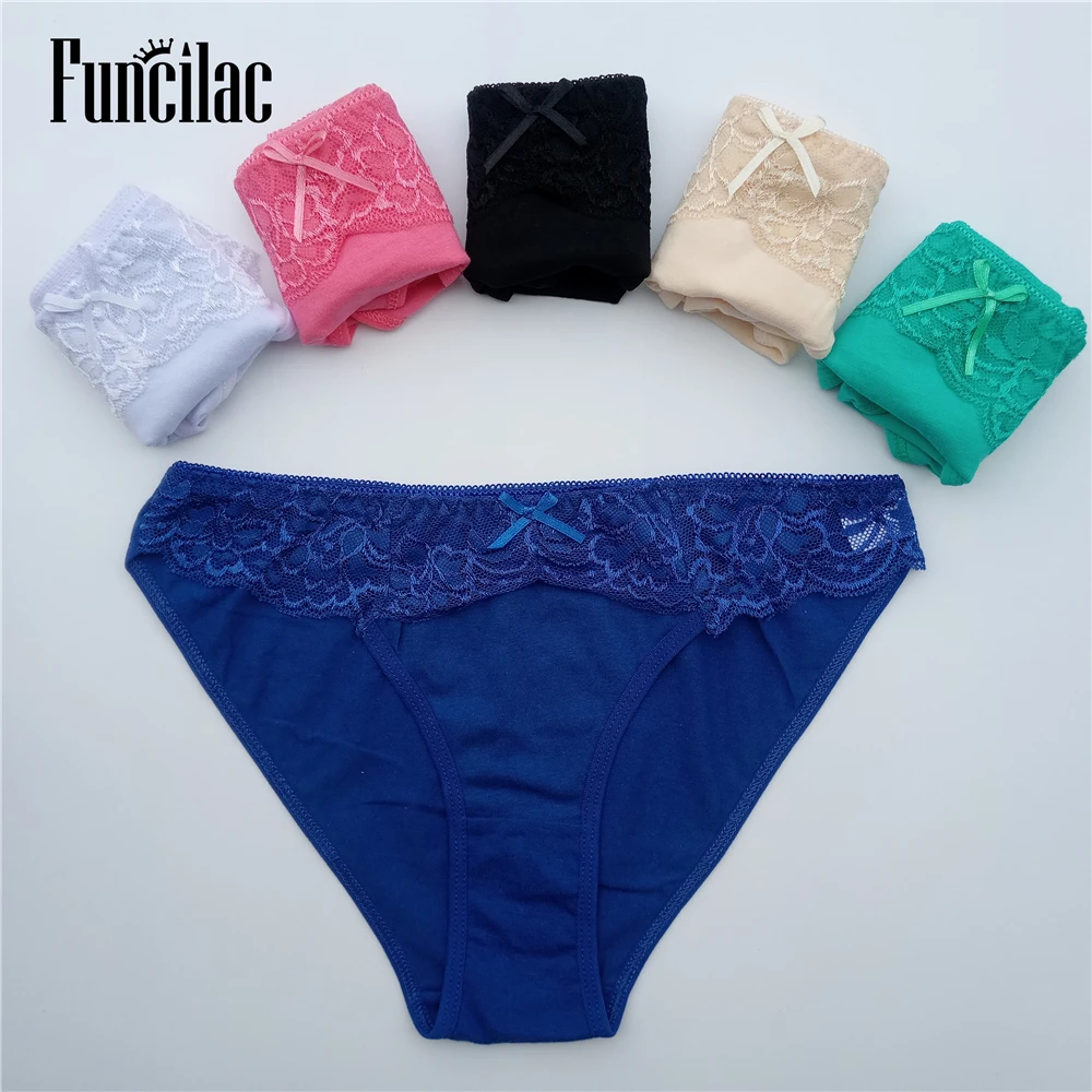 FUNCILAC 6 шт./компл. Женственная Дамская обувь нижнее белье кружева Transpare трусы для