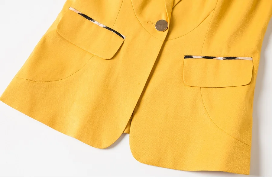 Для женщин куртка Тонкий Лето сращивания куртка с укороченным рукавом Пиджаки для 1907