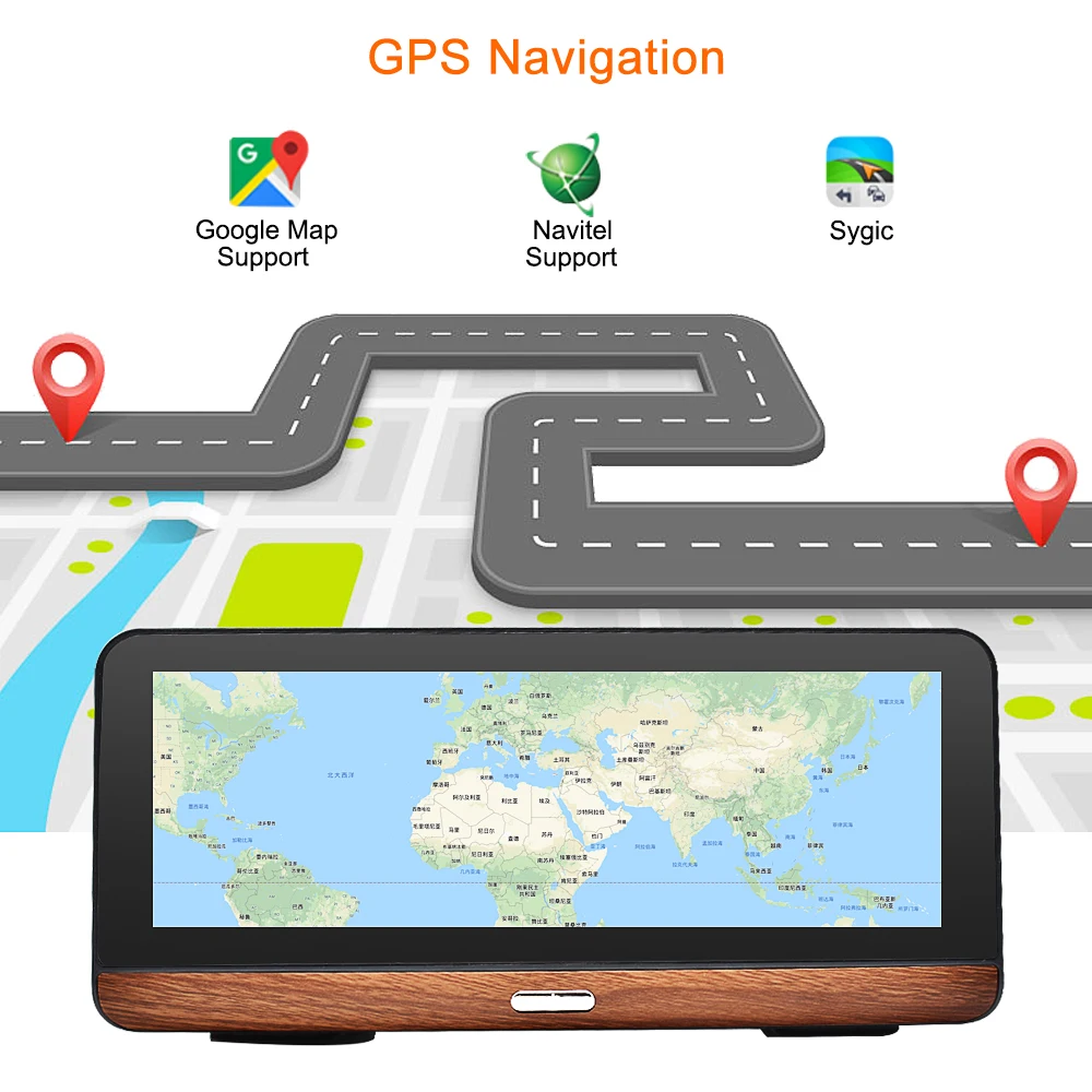  Bluavido 8 Inch 4G Android GPS Navigation Dash cam ADAS Full HD 1080P Car DVR Camera Auto Video Rec