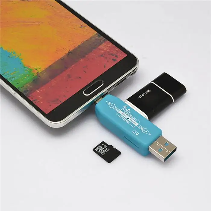 2 в 1 USB OTG кард-ридер Универсальный Micro USB OTG TF/SD кард-ридер телефон удлинитель адаптер@ JH