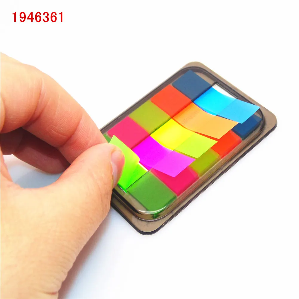 【FUN LIVE】 Fluorescence Colour Self Adhesive Memo Pad Sticky Notes Bookmark Point It Marker Memo Sticker Paper Office School Supplies. 