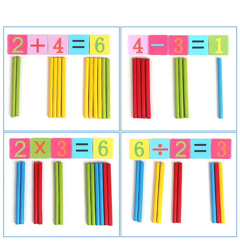 1Set Baby Math Toy Wooden Stick Magnetic Mathematics Puzzle Education Number Toys Calculate Game Learning Counting Kids Gifts