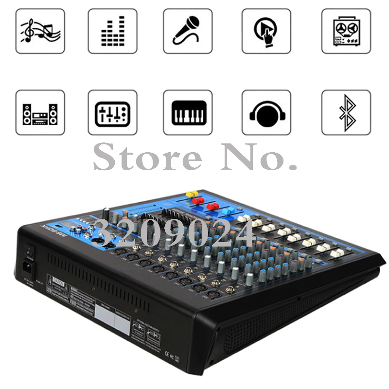8 Channels Mixer Digital Effects Double Equalizer