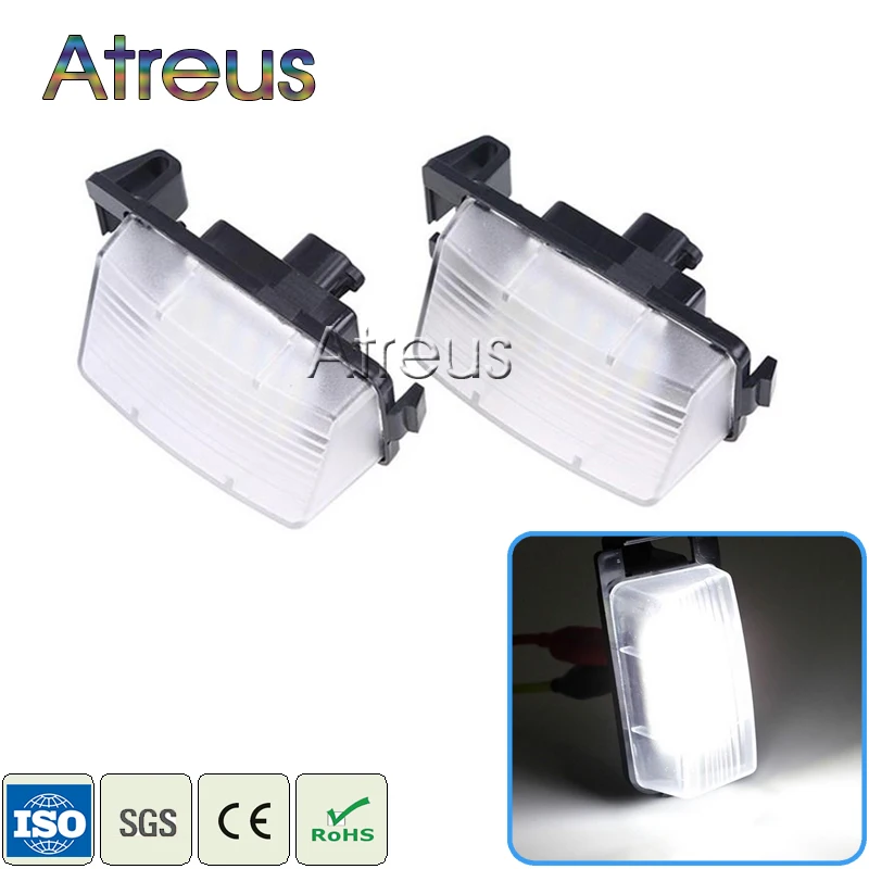 2X Автомобильный светодиодный Подсветка регистрационного номера 12V номерной знак