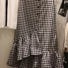 Модные женские летние Хаундстут юбка обтягивающий официальный юбка женская элегантная Высокая талия прямая юбка юбки женские