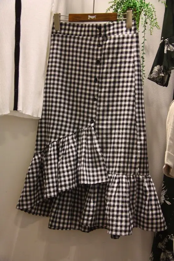 

Fashion Women summer Houndstooth Skirt Slim Fit Formal Skirt Ladies Elegant High Waist Straight skirt Skirts Women