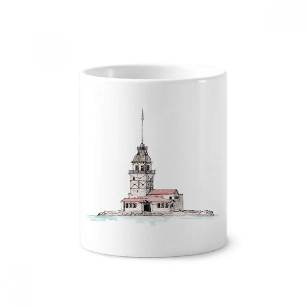 

Maiden's Tower in Istanbul Turkey Toothbrush Pen Holder Mug White Ceramic Cup 12oz