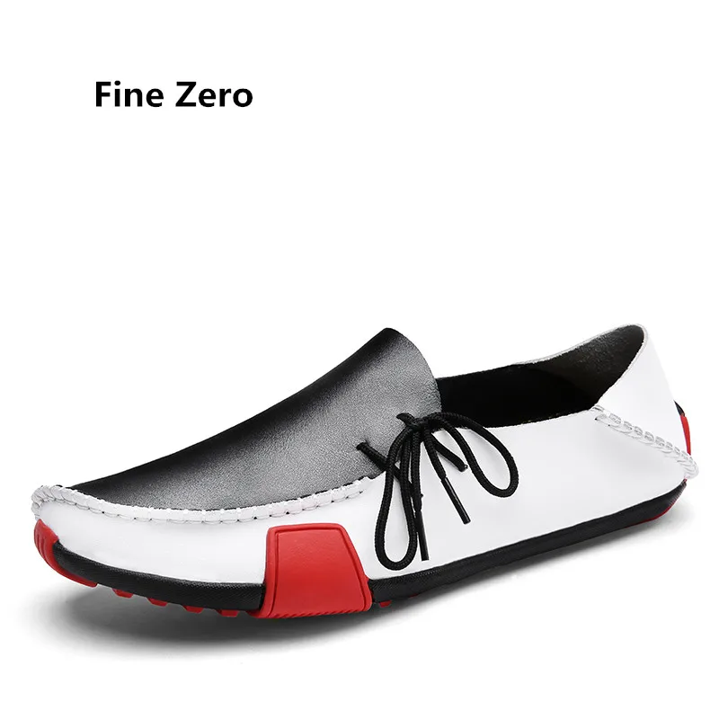 

Fine Zero Man Spring big size 46 47 loafer Cowhide Split Leather Male Soft driving Oxford Summer Style Men business dress flats