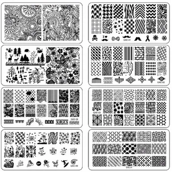 

20pcs/Lot 2018 New Stamp Polish Steel Plate Butterfly Flower Image Nail Art Templates Stainless DIY Nail Stamping Plates QXE1-20