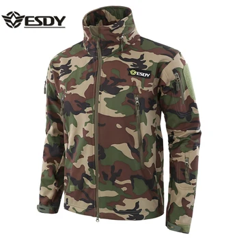 

ESDY Outdoor Softshell Jacket Sports Camouflage Suit plus velvet overalls Fleece Hiking Camping Army Fans Wholesale