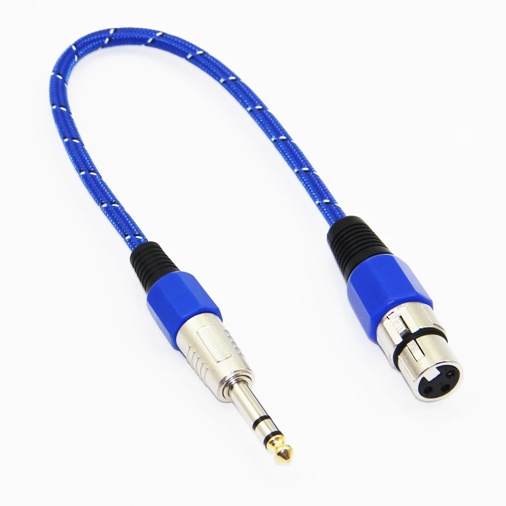 30cm Nylon Braided 6.5mm Stereo Male to XLR Female Microphone Mixer