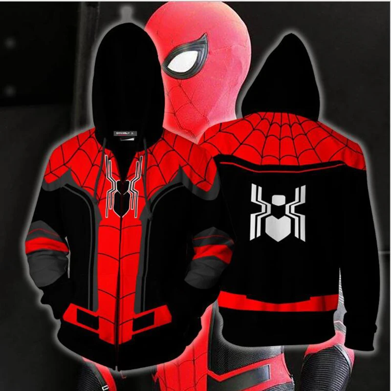 Far from Home Spider-man Cosplay Hoodies PS4 Pro Spiderman 3D Printed Hooded Casual Men Women Venom Costume Tops Sweatshirts