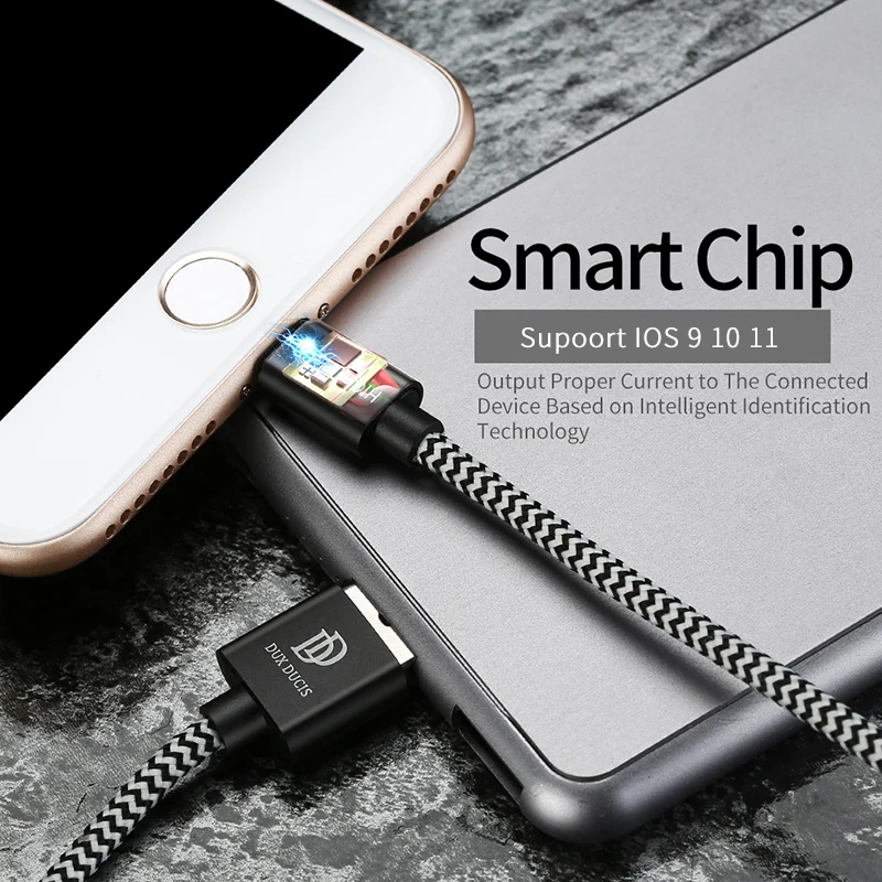 DUX DUCIS USB кабель для iPhone Xs Max X 7 8 данных быстрое зарядное Освещение 5 5S 6 S iPad телефон