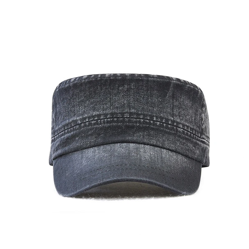 [AETRENDS] Fashion Solid Colors Military Hat Flat Hats for Men Women Army Cap Captain Hats Z-6458