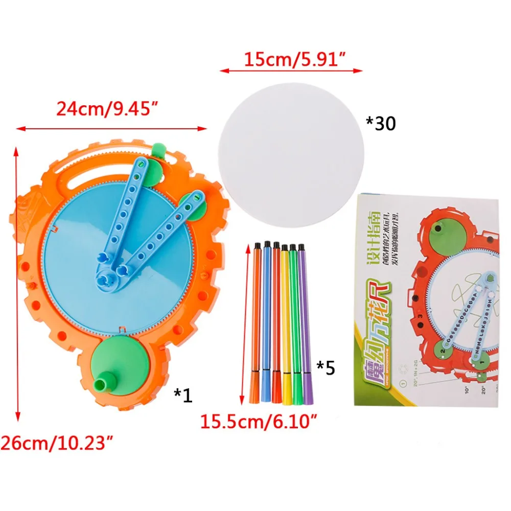 Spirograph Geometric Ruler Students Stationery Drafting Drawing Kit Kids Toy Set Learning Art Educational Drawing Toys Gifts