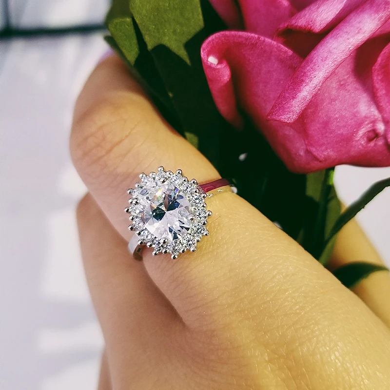 

Original 925 Sterling Silver oval cut Rings for Women Wedding Engagement Jewelry sepcial unique R2738