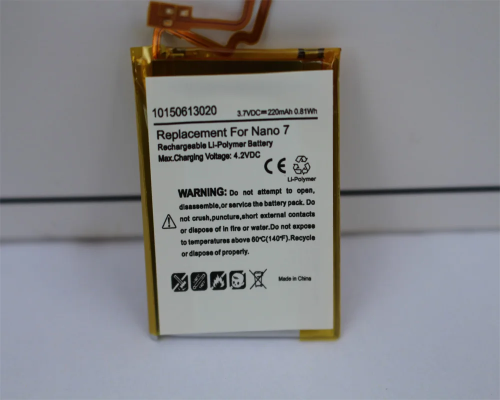 5 шт./лот Новинка 3 7 в запасная батарея 330 мАч литий-ионная для iPod Nano 7th Gen замена