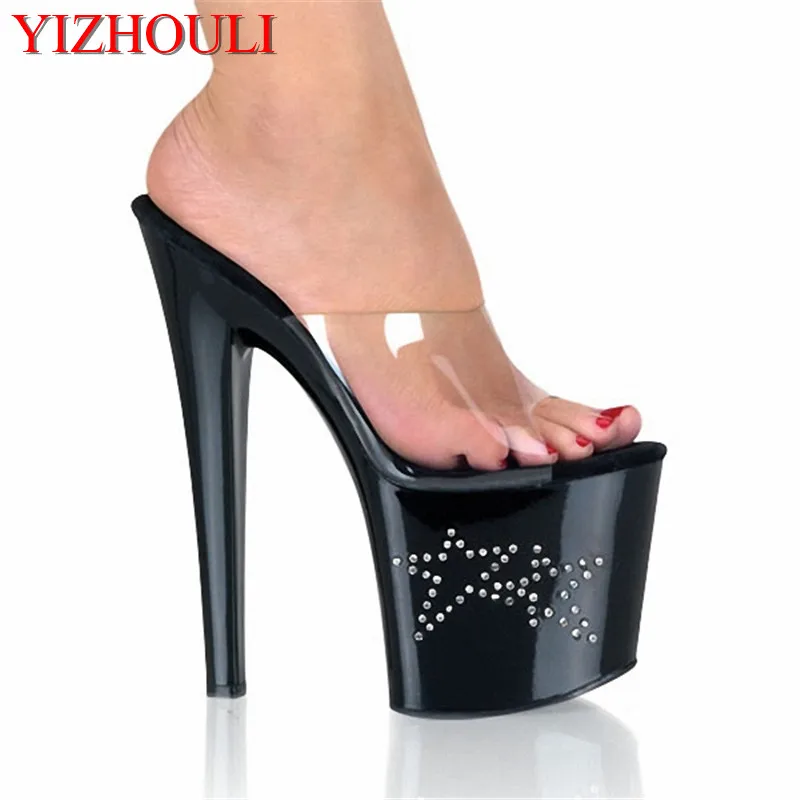 

supply set auger model shows the host of the lacquer that bake sexy stars shoes fashionable nightclub cool high-heeled slippers