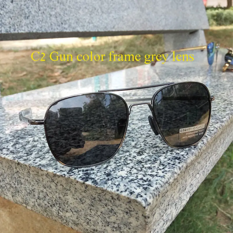 

LVVKEE brand Designer USA Air Force military Aviation AO Male Color Polarized Sunglasses driving womens mens Anti-UV Sun glasse