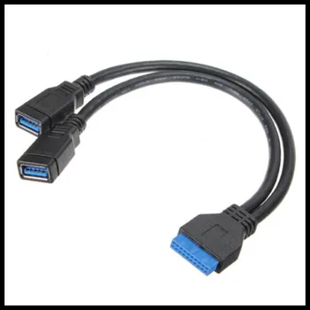 

0.25m 2 Port USB 3.0 A Female to 20 Pin Header Motherboard Cable 20pin/19pin to usb3.0 adapter cables